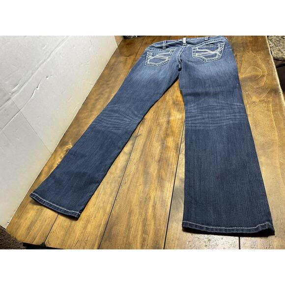Ariat REAL Denim Women's Ivy Mid Rise Straight Leg Blue Denim Jeans 32R - Picture 2 of 10